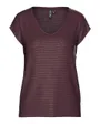 T-shirt Femme PCBILLO TEE LUREX STRIPES JRS NOOS BC Bordeaux
