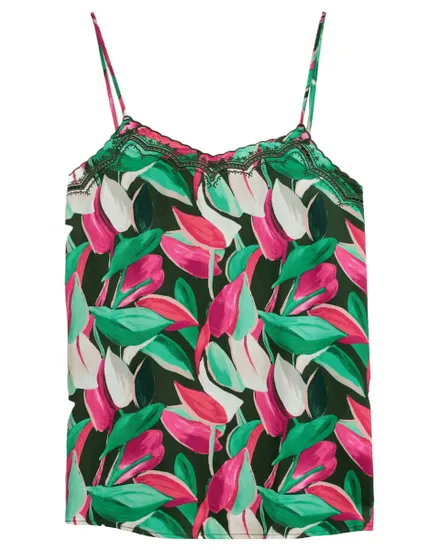 Top Femme Bretelles Ajustables Broderie Floral