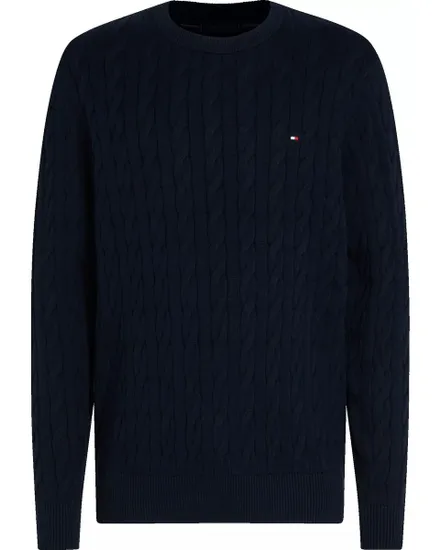Pull Homme CLASSIC COTTON CABLE CREW NECK Bleu
