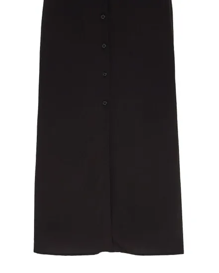 Robe longue Femme LONG CHIFFON BUTTON Noir
