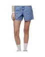 Short Jean Femme Broderie Florale