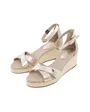 Sandales Femme FLAG METALLIC MID WEDGE ESPAD Or