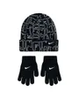 Coffret Enfant NIKE AOP BEANIE AND GLOVE SET Noir