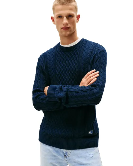 Pull Homme Slim Badge Torsadé