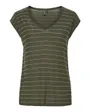 T-shirt manches courtes Femme PCBILLO TEE LUREX STRIPES NOOS BC Vert