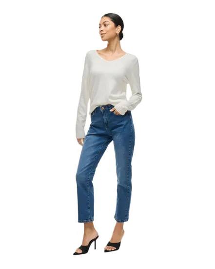 Pull col V Femme VIRIL V-NECK L/S KNIT TOP NOOS Blanc