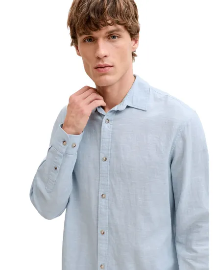 Chemise Homme JJESUMMER LINEN BLEND SHIRT L/S SN