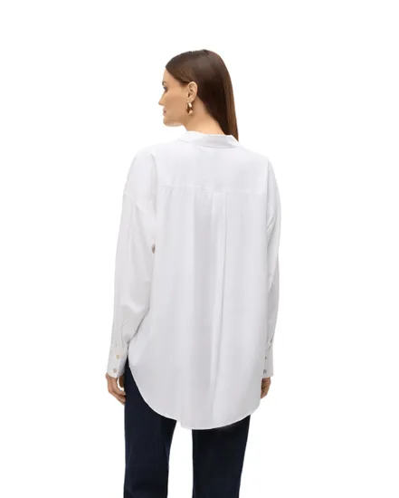 Chemisier Femme VMNORA LS OVERSIZE SHIRT WVN GA NOOS Blanc