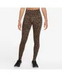 Collant de sport Femme W NK ONE DF HR TGHT LEOPARD Marron