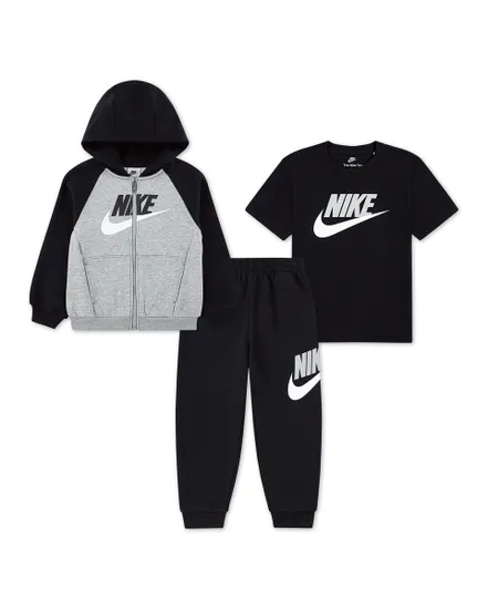 Ensemble 3 pièces Jeune enfant NKN COLOR BLOCKED HBR JOGGER S Noir