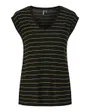 T-shirt manches courtes Femme PCBILLO TEE LUREX STRIPES NOOS BC Noir
