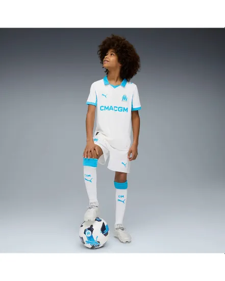 Short de football Enfant OM SHORTS REPLICA JR Blanc