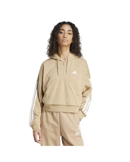 Sweat à capuche Femme W 3S FT QZ HD Beige