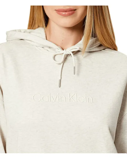 Sweat à capuche Femme A- LOGO EMB FRENCH TERRY PO HOOD Vanille Chiné
