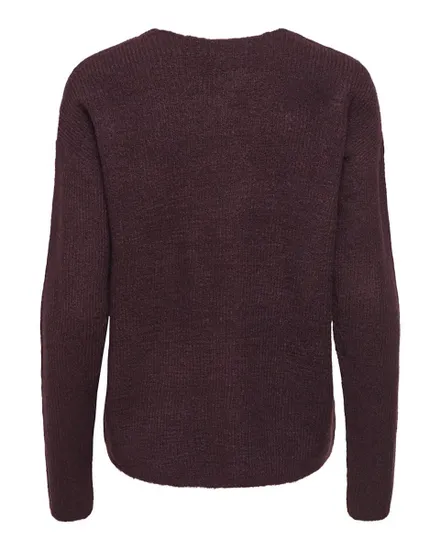 Pull Femme ONLCAMILLA V-NECK L/S PULLOVER KNT NOOS Bronze