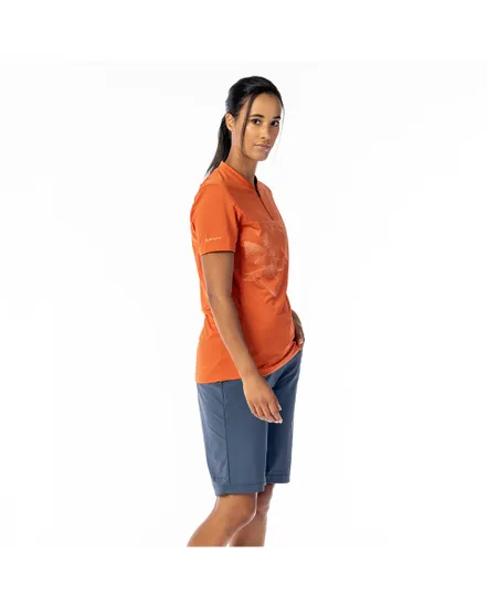 Maillot manches courtes Femme TRAIL FLOW ZIP Orange