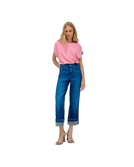 Jean Femme FAITH STRAIGHT W/ RIPPED HEM Bleu
