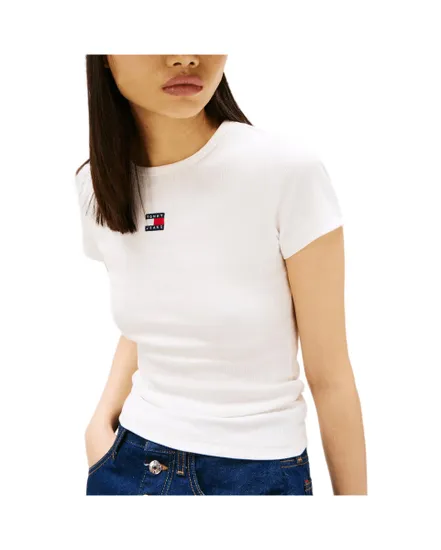 T-shirt col rond Femme SLIM BADGE RIB TEE Écru