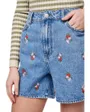 Short Jean Femme Broderie Florale
