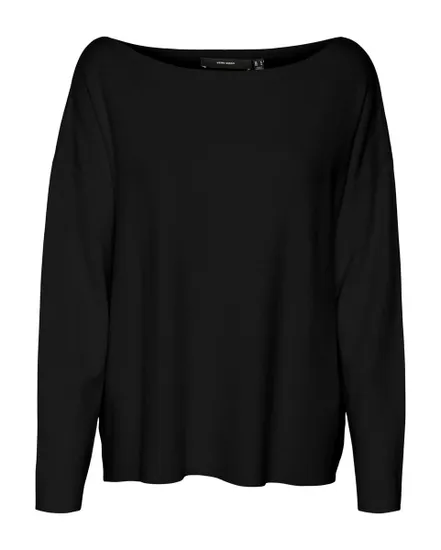 Pull Femme VMNANCY LS BOATNECK PULLOVER GA NOO Noir