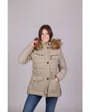 Parka à capuche et fausse fourrure femme Femme VESTE Beige