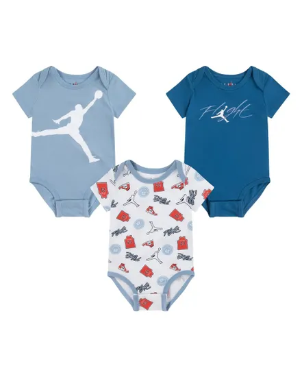 Ensemble 3 bodies Fille JUMPMAN FLIGHT PATCH AOP SET Bleu